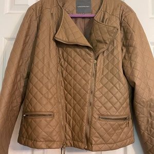 Kate & Mallory Quilted Faux Leather Jacket Size XL